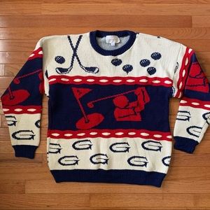 Vintage Retro Leoniak Knit Golf Sweater